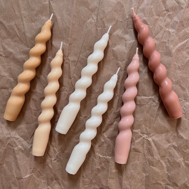 Twisted Soy Wax Taper Candle | Handmade Home Decor-1