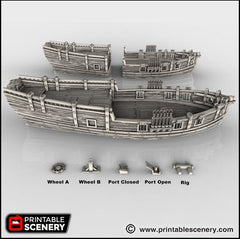 The Sloop - The Lost Ships, DnD 5E, Pathfinder 2E 15mm, 28mm, 32mm, wargaming terrain, scatter scenery, D&D age of sail, pirate-5