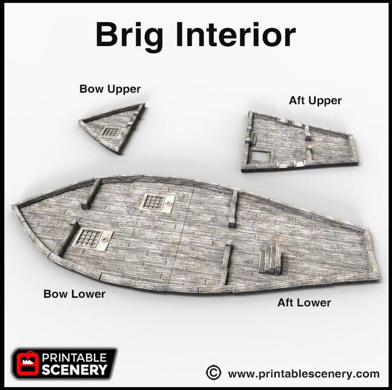 The Brig - The Lost Ships, DnD 5E, Pathfinder 2E 15mm, 28mm, 32mm, wargaming terrain, scatter scenery, D&D age of sail, pirate-5