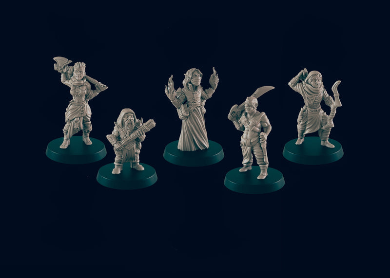 5 Bandit Mini Pack - EC3D, DnD | Human | Monster | Dwarf | Elf | Melee, Archer, 32mm | Pathfinder | Fantasy | Wizard | Wargaming Frostgrave-1