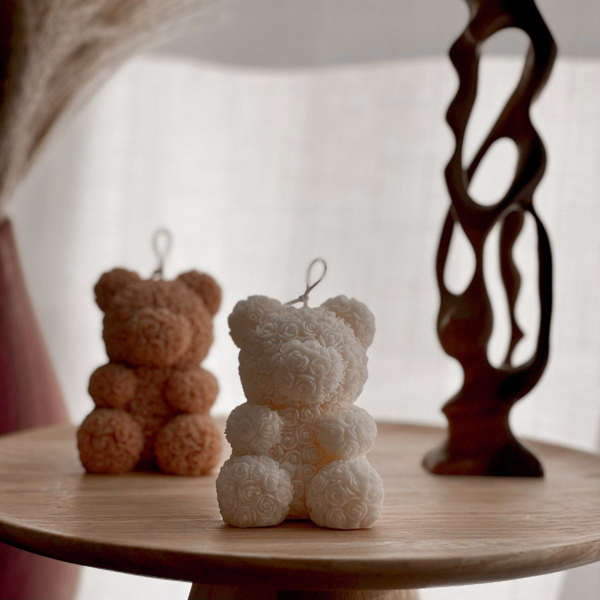 Rose Teddy Bear Candle: Hand Poured Soy Wax Blend Home Decor-1