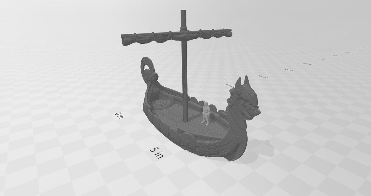 The Longship - Wilds of Wintertide - Heroes Hoard, DnD, Tabletop Terrain, Scatter Scenery, boat, ship, 32mm 28mm | Pathfinder 2E-5
