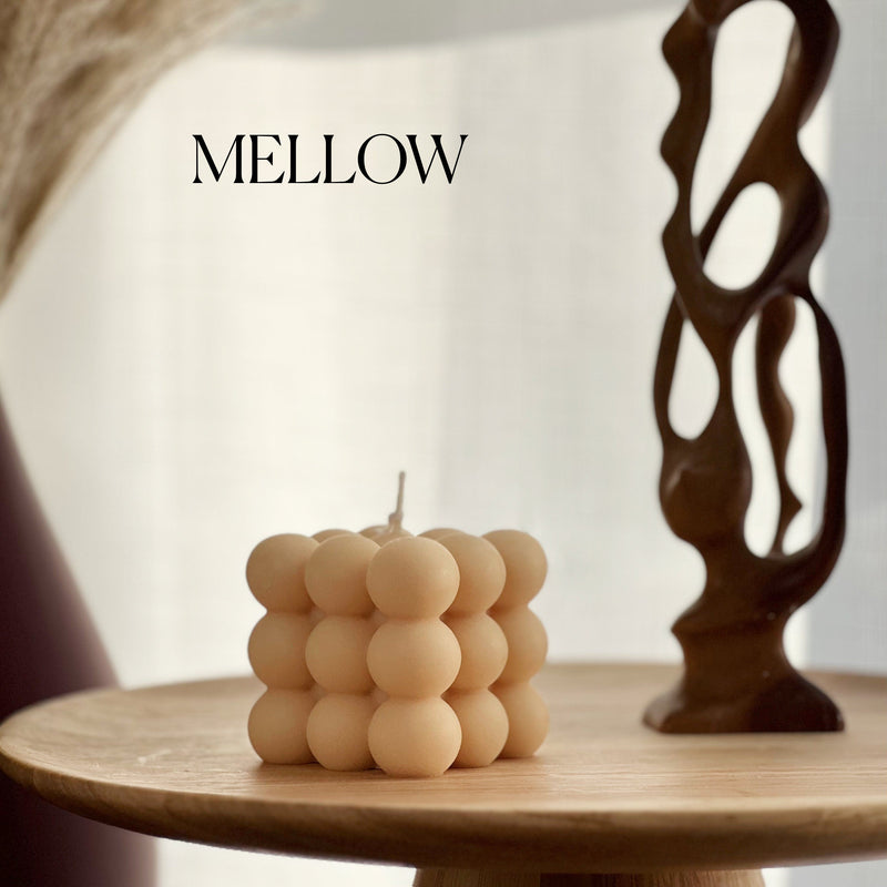 Bubble Cube Candle: Decorative Soy Wax Pillar, Handmade-5