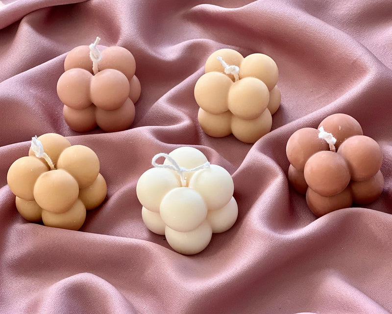 Mini Soy Bubble Candle Set | Unscented Home Decor, Wedding Favors-1
