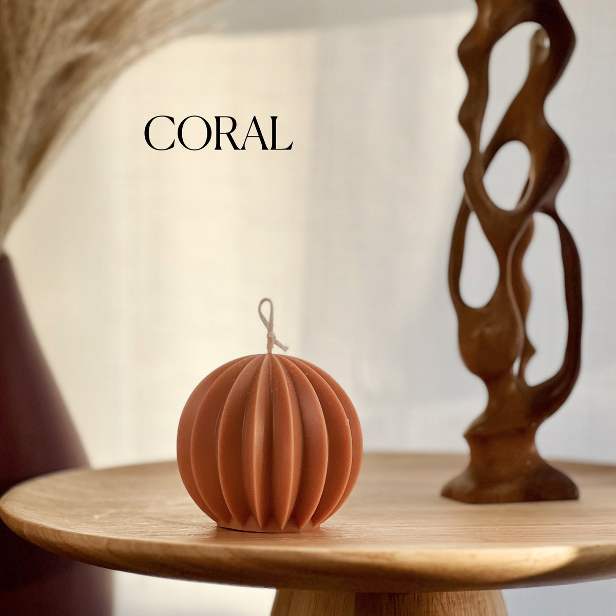 Scalloped Soy Wax Ball Candle | Home Decor-2