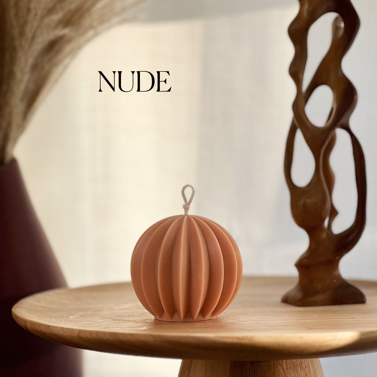 Scalloped Soy Wax Ball Candle | Home Decor-3
