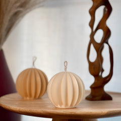 Scalloped Soy Wax Ball Candle | Home Decor-1