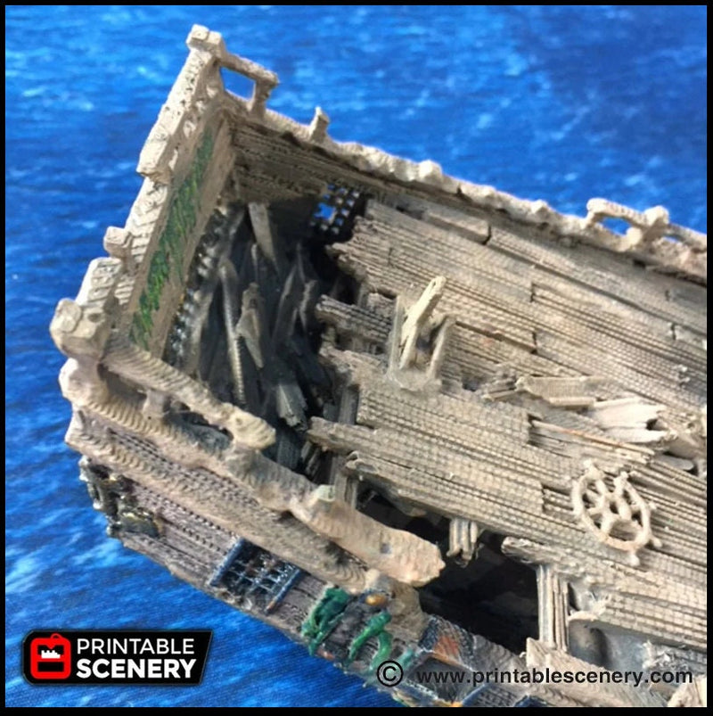 The Wreck - The Lost Ships, DnD 5E, Pathfinder 2E 15mm, 28mm, 32mm, wargaming terrain, scatter scenery, D&D age of sail pirate-4