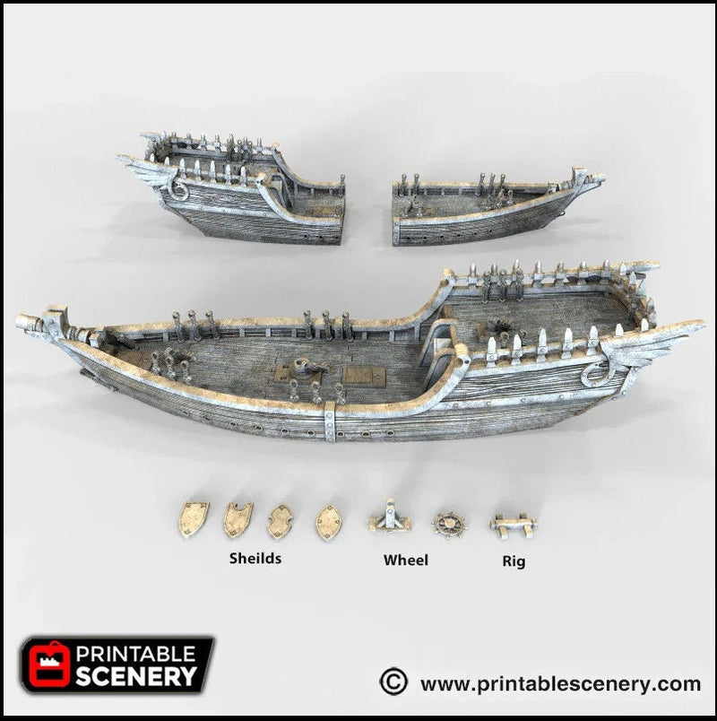 Dhow - The Lost Ships, DnD 5E, Pathfinder 2E 15mm 28mm 32mm, wargaming terrain, scatter scenery, D&D age of sail pirate-5