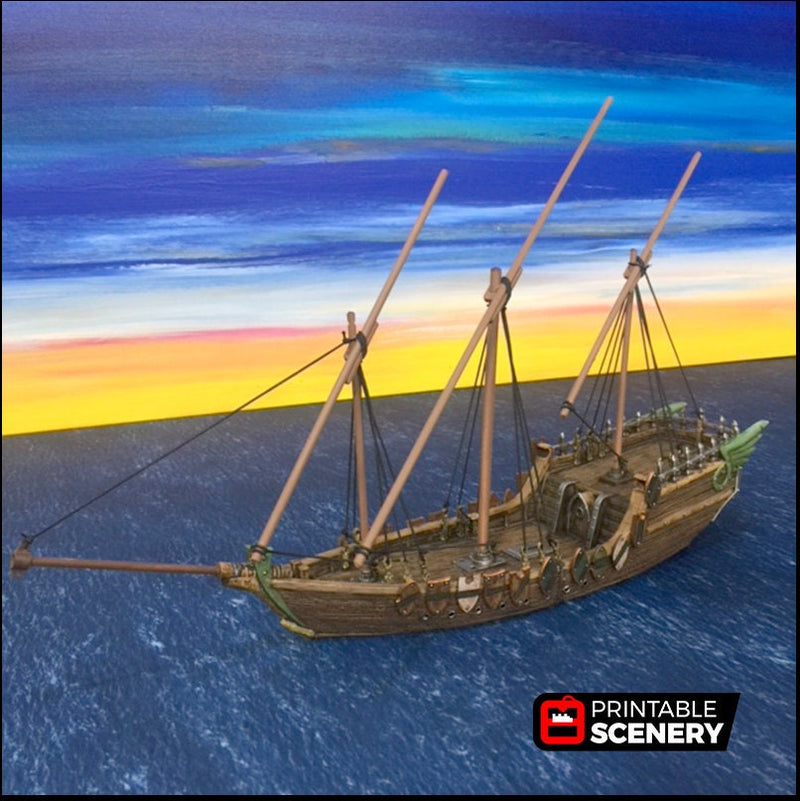 Dhow - The Lost Ships, DnD 5E, Pathfinder 2E 15mm 28mm 32mm, wargaming terrain, scatter scenery, D&D age of sail pirate-1