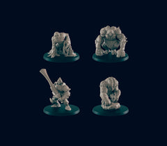 4 Golem Miniature Pack - EC3D | DnD | Metal | Brain | Clay | Flesh | 28mm 32mm | Pathfinder | Monster | TTRPG | Wargaming-1