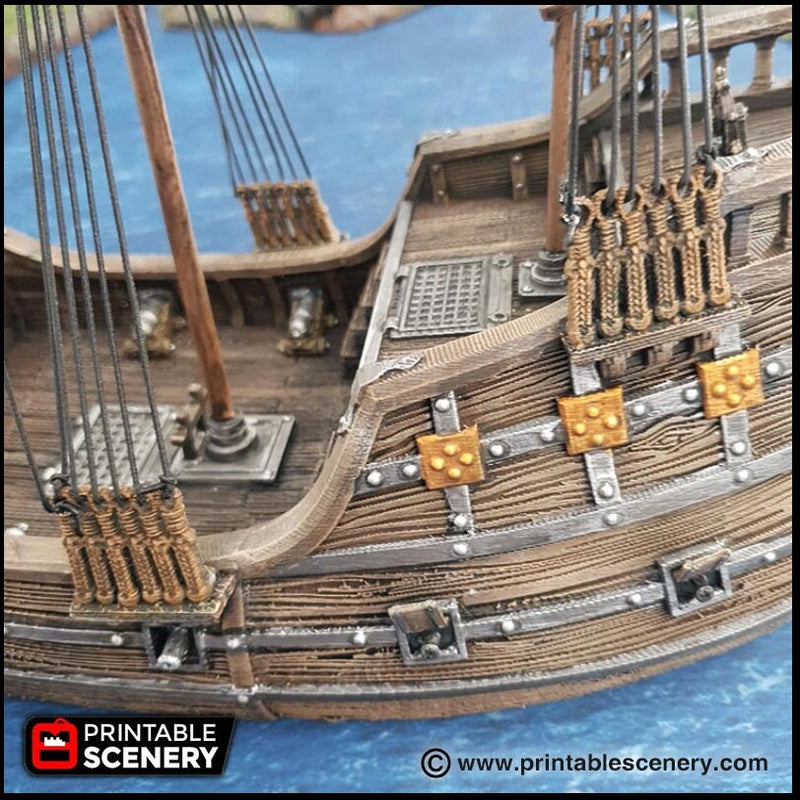 The Fluyt - The Lost Ships, DnD 5E, Pathfinder 2E 15mm 28mm 32mm, wargaming terrain, scatter scenery, D&D age of sail pirate-4