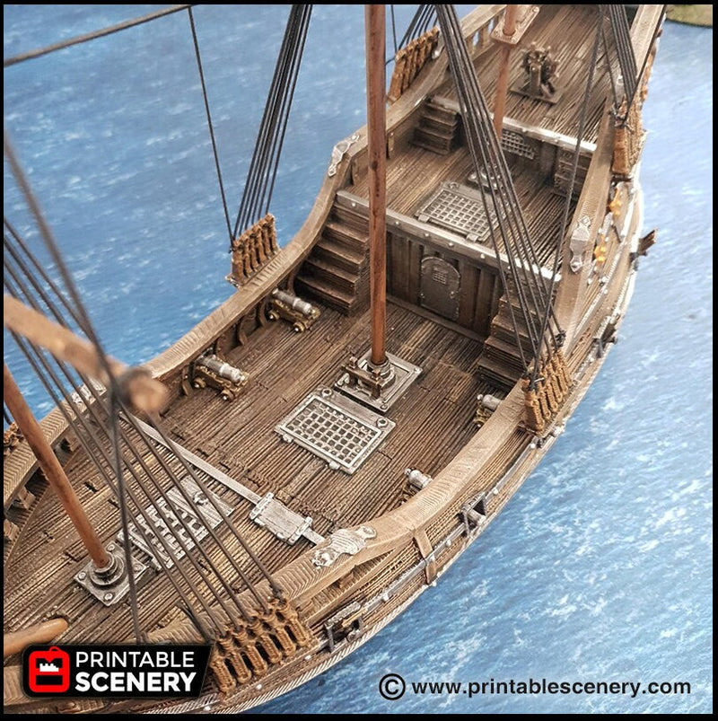 The Fluyt - The Lost Ships, DnD 5E, Pathfinder 2E 15mm 28mm 32mm, wargaming terrain, scatter scenery, D&D age of sail pirate-5