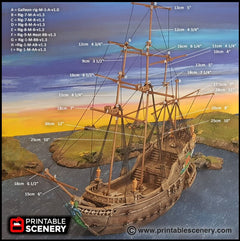 The Galleon - The Lost Ships, DnD 5E, Pathfinder 2E 15mm 28mm 32mm, wargaming terrain, scatter scenery, D&D age of sail pirate-8