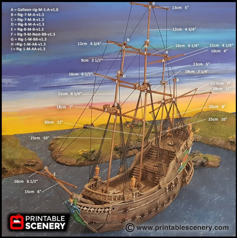 The Galleon - The Lost Ships, DnD 5E, Pathfinder 2E 15mm 28mm 32mm, wargaming terrain, scatter scenery, D&D age of sail pirate-8