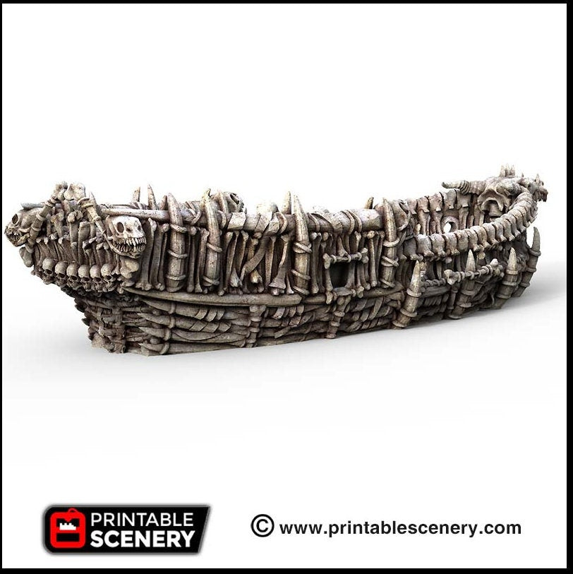 The Undead Sloop - The Lost Ships, DnD 5E, Pathfinder 2E 15mm 28mm 32mm, wargaming terrain, scatter scenery D&D age of sail pirate-6
