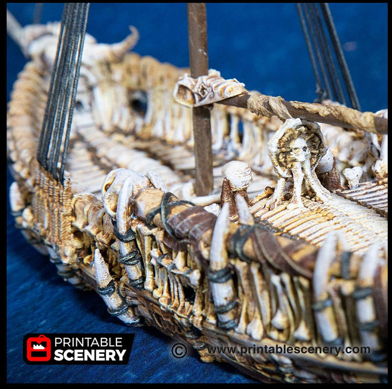 The Undead Sloop - The Lost Ships, DnD 5E, Pathfinder 2E 15mm 28mm 32mm, wargaming terrain, scatter scenery D&D age of sail pirate-2