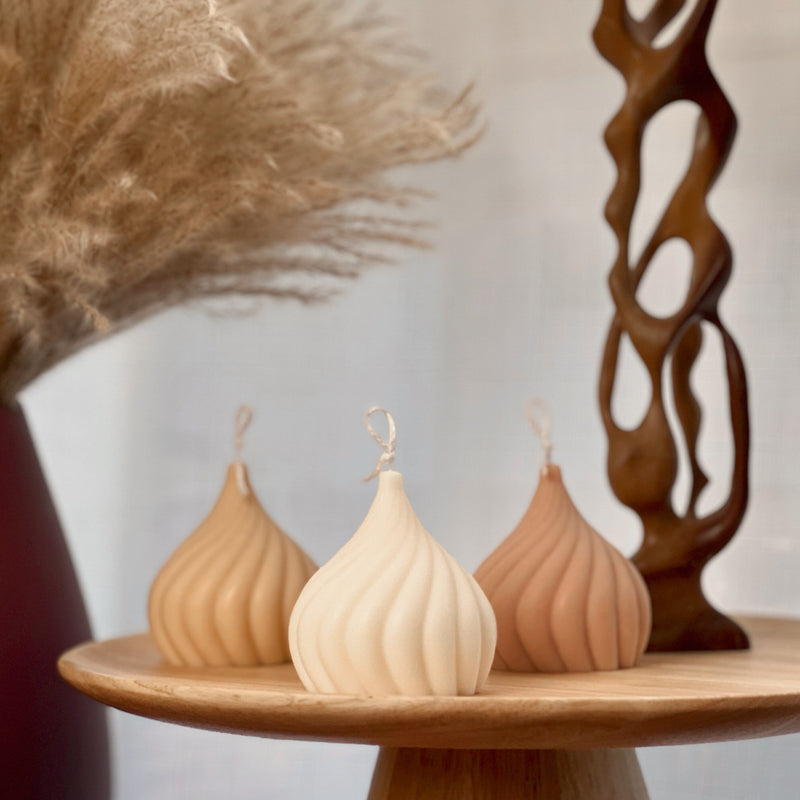Swirl Soy Wax Candle | Decorative Pillar Candle-1