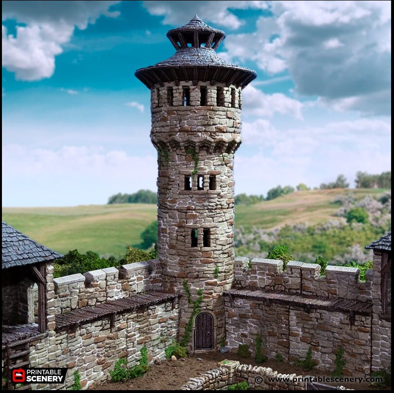 King's Round Tower - King and Country, DnD, Pathfinder, 15mm, 28mm, 32mm, wargaming terrain, scatter scenery D&D medieval castle-3