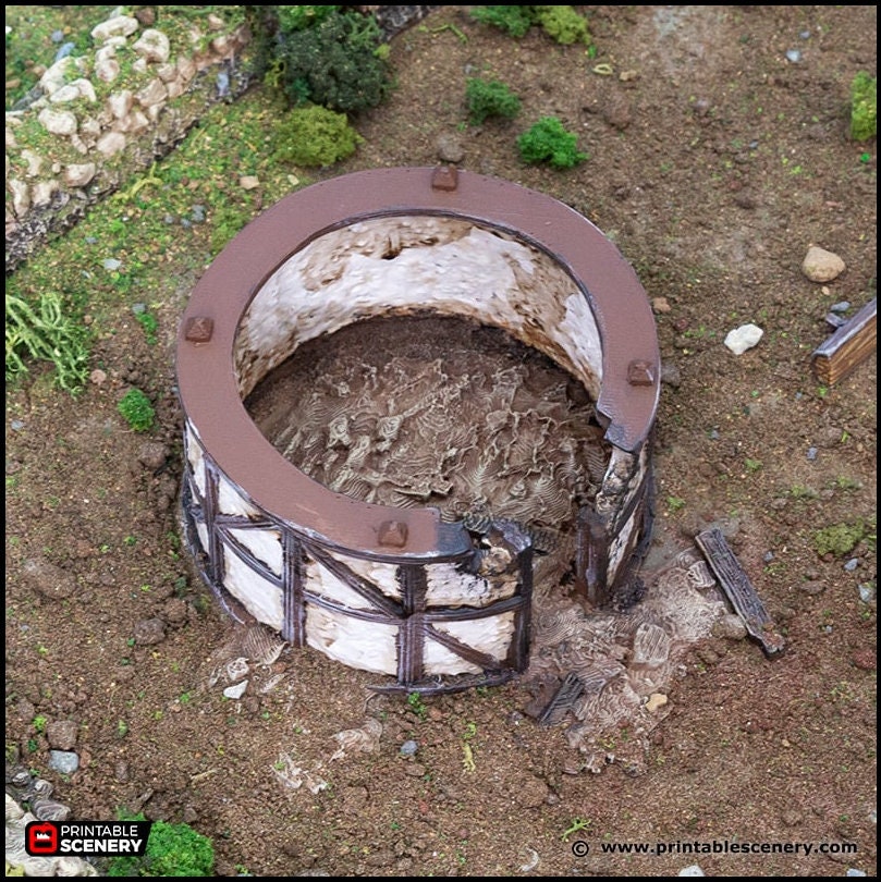 Ruined Small Round House - King and Country, DnD, Pathfinder, 15mm, 28mm, 32mm, wargaming terrain, scatter scenery D&D medieval-5
