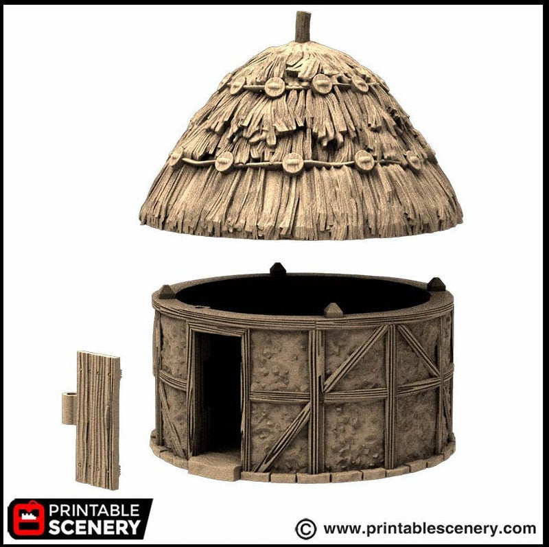 Small Round House - King and Country, DnD, Pathfinder, 15mm, 28mm, 32mm, wargaming terrain, scatter scenery D&D medieval-7