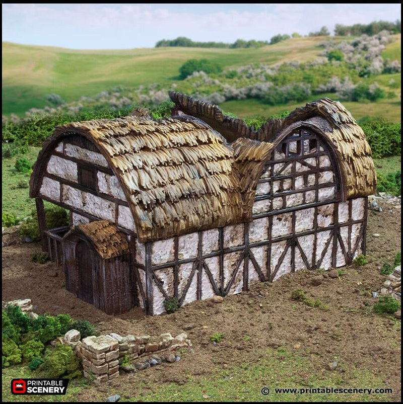 Ruined Country Stables - King and Country, DnD, Pathfinder, 15mm, 28mm, 32mm, wargaming terrain, scatter scenery D&D village-6