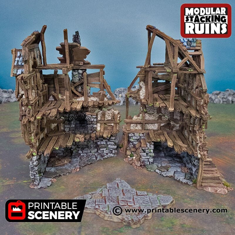 Mayor's Townhouse - Shadowfey Ruins, DnD, Pathfinder 15mm, 28mm, 32mm, wargaming scenery, bolt action, tabletop terrain, building-2
