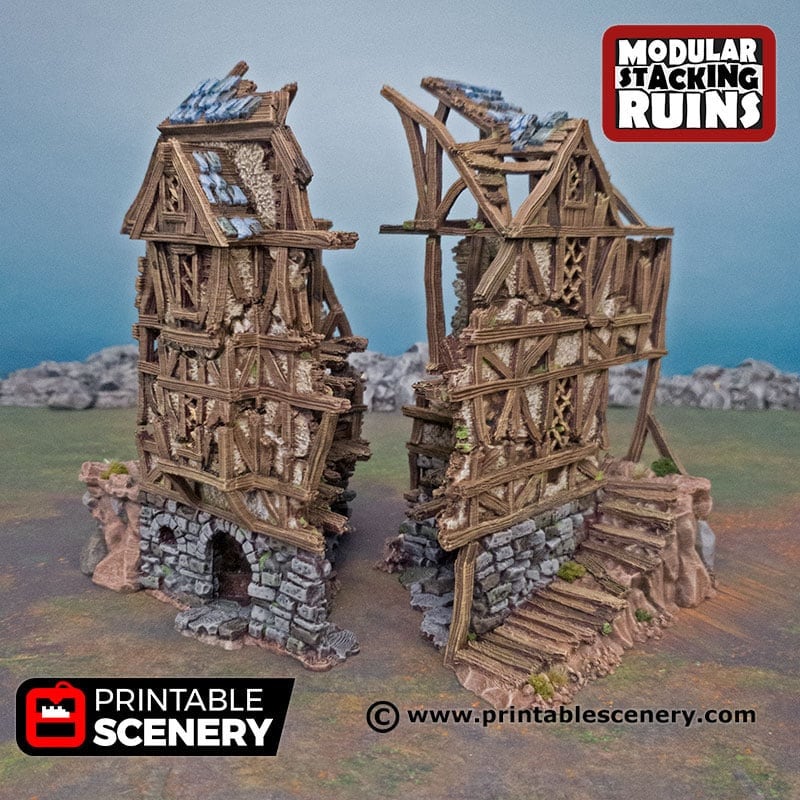 Mayor's Townhouse - Shadowfey Ruins, DnD, Pathfinder 15mm, 28mm, 32mm, wargaming scenery, bolt action, tabletop terrain, building-1