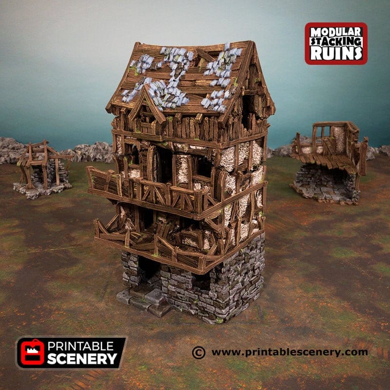 Murder Row - Shadowfey Ruins, DnD, Pathfinder 15mm, 28mm, 32mm, wargaming scenery, bolt action, tabletop terrain, building-1