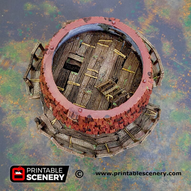 Haunted Windmill - Shadowfey Ruins, DnD, Pathfinder 15mm, 28mm, 32mm, wargaming scenery, bolt action, tabletop terrain, building-3