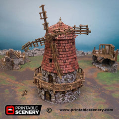 Haunted Windmill - Shadowfey Ruins, DnD, Pathfinder 15mm, 28mm, 32mm, wargaming scenery, bolt action, tabletop terrain, building-1