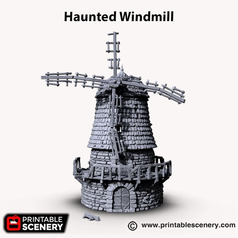 Haunted Windmill - Shadowfey Ruins, DnD, Pathfinder 15mm, 28mm, 32mm, wargaming scenery, bolt action, tabletop terrain, building-6