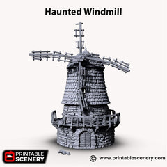 Haunted Windmill - Shadowfey Ruins, DnD, Pathfinder 15mm, 28mm, 32mm, wargaming scenery, bolt action, tabletop terrain, building-6