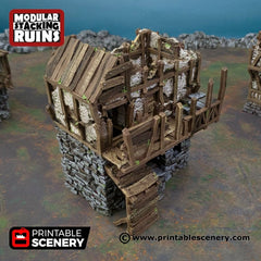 Ruined Gatehouse West Wing - Shadowfey Ruins, DnD, Pathfinder 15mm, 28mm, 32mm, wargaming scenery, tabletop terrain, building-3