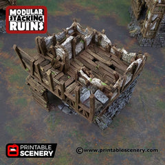 Ruined Gatehouse West Wing - Shadowfey Ruins, DnD, Pathfinder 15mm, 28mm, 32mm, wargaming scenery, tabletop terrain, building-4