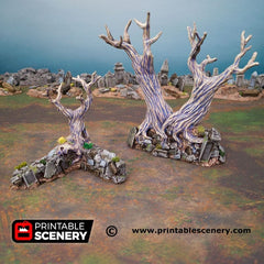 Hallowed Graveyard Walls - Shadowfey Ruins, DnD, Pathfinder 15mm, 28mm, 32mm, wargaming scenery, tabletop terrain, building-6