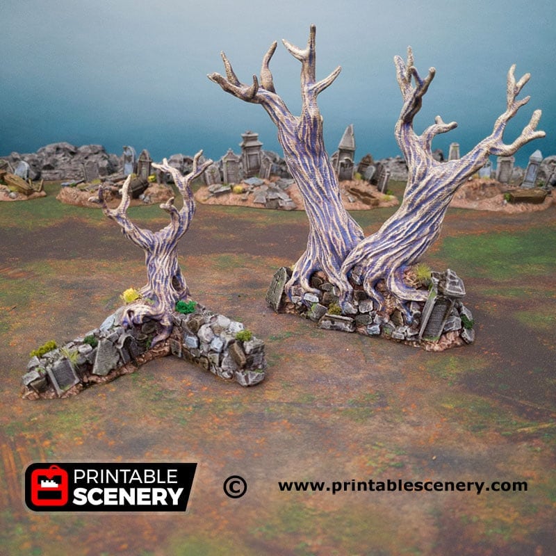 Hallowed Graveyard Walls - Shadowfey Ruins, DnD, Pathfinder 15mm, 28mm, 32mm, wargaming scenery, tabletop terrain, building-6