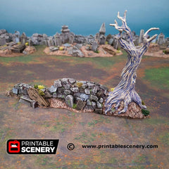 Hallowed Graveyard Walls - Shadowfey Ruins, DnD, Pathfinder 15mm, 28mm, 32mm, wargaming scenery, tabletop terrain, building-5