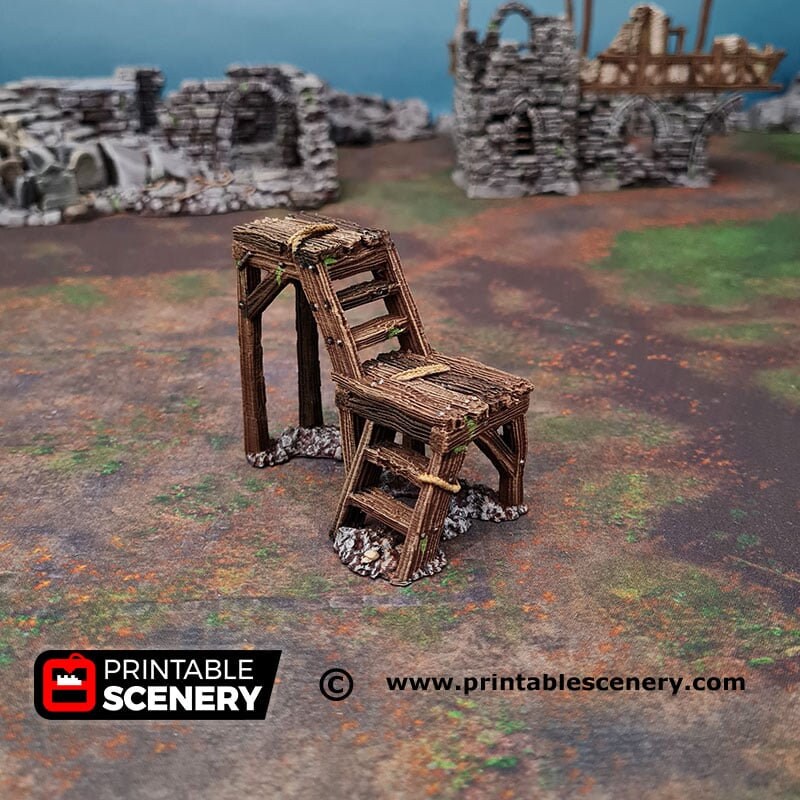 Gallows Square - Shadowfey Ruins, DnD, Pathfinder 15mm, 28mm, 32mm, wargaming scenery, tabletop terrain, building, scatter-4