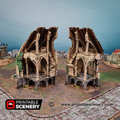 Ruined Nave and Chancel - Shadowfey Ruins, DnD, Pathfinder 15mm, 28mm, 32mm, wargaming terrain, Church, Cathedral, Ruins-4