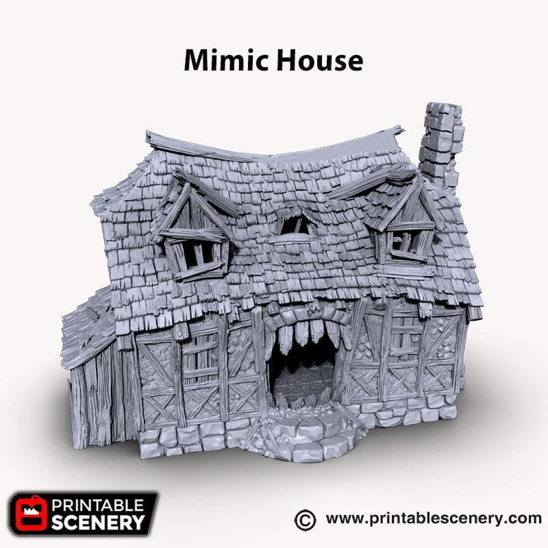 Mimic House - Shadowfey Ruins, DnD, Pathfinder 15mm, 28mm, 32mm, wargaming terrain, haunted, scatter, building, medieval-2