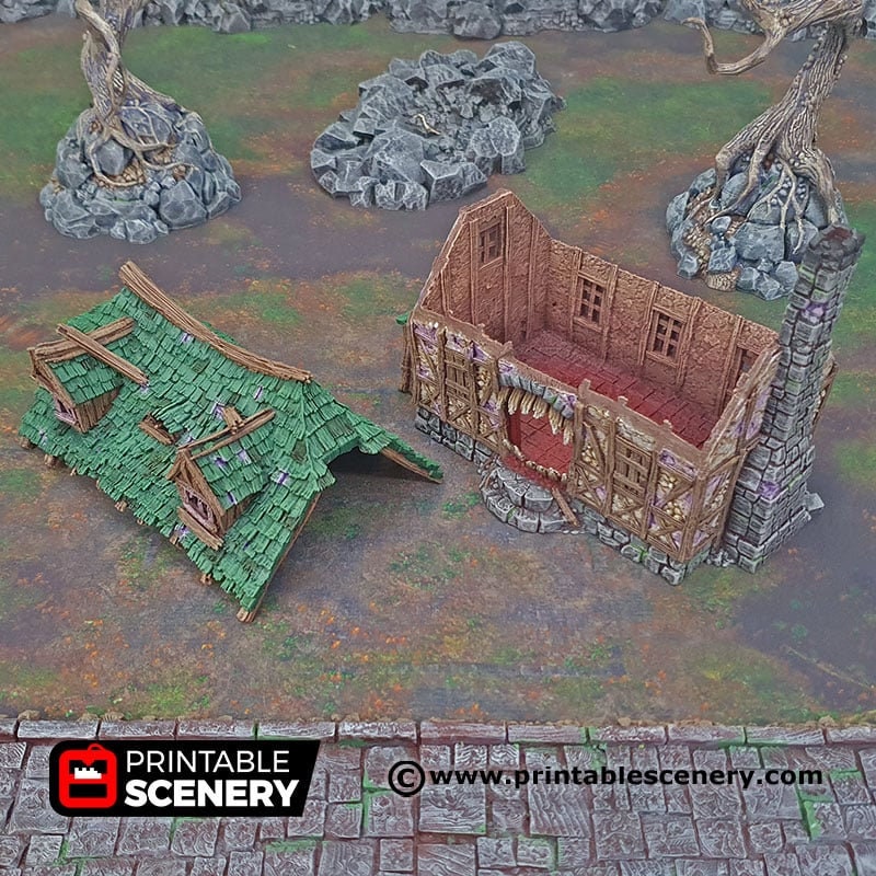 Mimic House - Shadowfey Ruins, DnD, Pathfinder 15mm, 28mm, 32mm, wargaming terrain, haunted, scatter, building, medieval-4