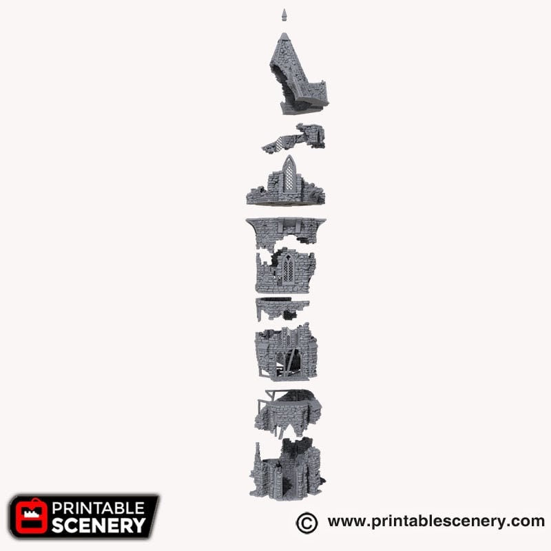 Tower of Insanity - Shadowfey Ruins, DnD, Pathfinder 15mm, 28mm, 32mm, wargaming scenery, tabletop terrain, building-2