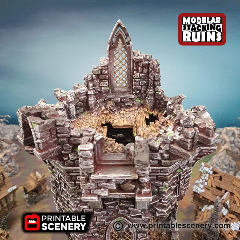 Tower of Insanity - Shadowfey Ruins, DnD, Pathfinder 15mm, 28mm, 32mm, wargaming scenery, tabletop terrain, building-7