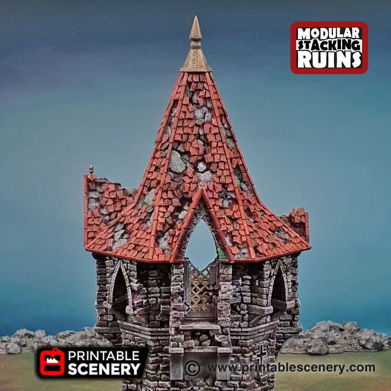 Tower of Insanity - Shadowfey Ruins, DnD, Pathfinder 15mm, 28mm, 32mm, wargaming scenery, tabletop terrain, building-8