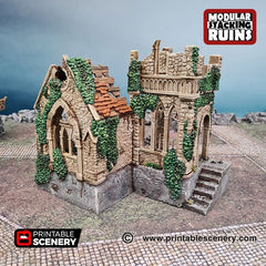 Bell Tower and Sept - Shadowfey Ruins, DnD, Pathfinder 15mm, 28mm, 32mm, wargaming scenery, belltower, building, D&D-6