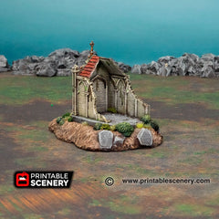 Hallowed Mausoleum Chapel - Shadowfey Ruins DnD, Pathfinder, 15mm, 28mm, 32mm, wargaming terrain, scenery graveyard, cemetery, D&D-2