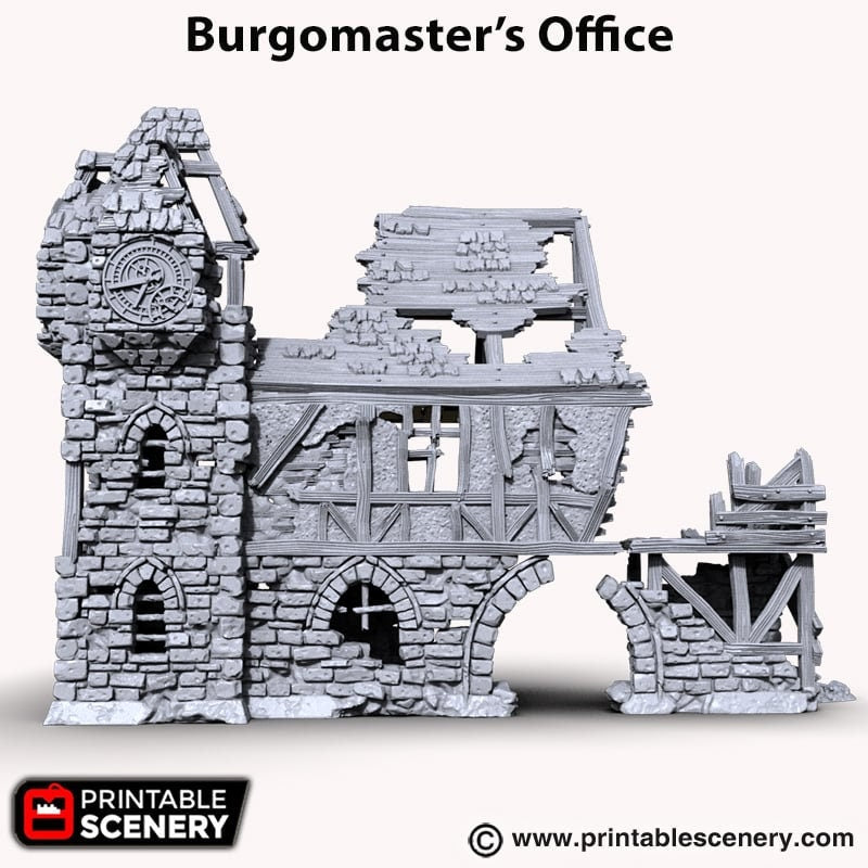 Burgomaster’s Office - Shadowfey Ruins, DnD, Pathfinder 15mm, 28mm, 32mm, wargaming terrain, modular building, D&D bolt action-2