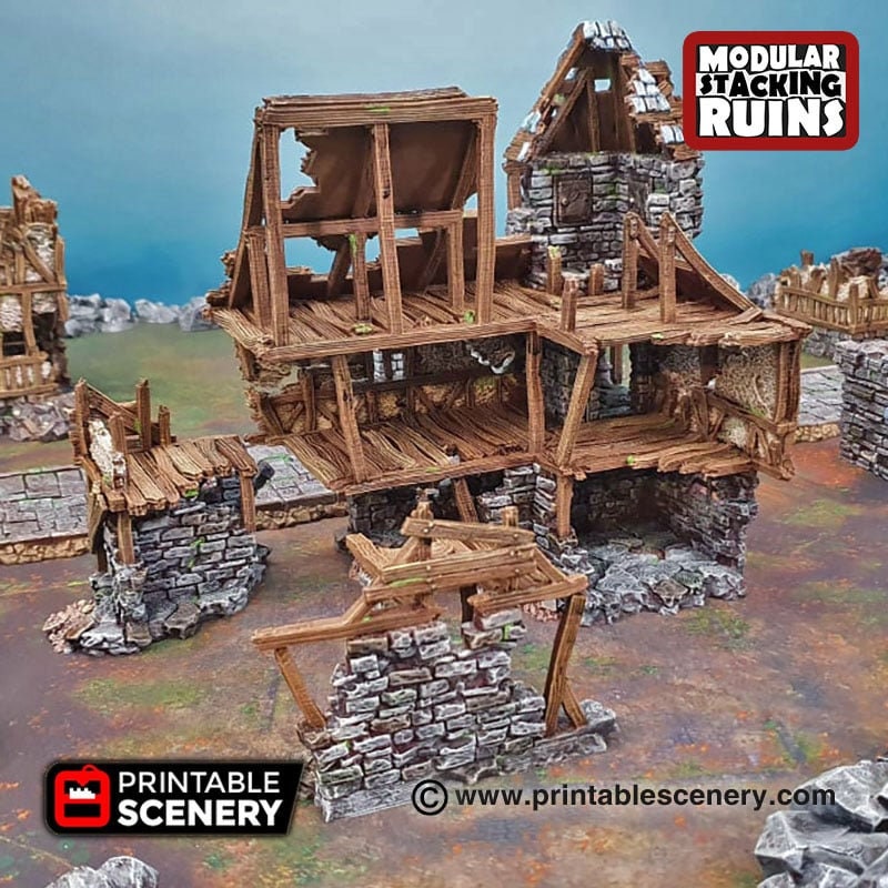 Burgomaster’s Office - Shadowfey Ruins, DnD, Pathfinder 15mm, 28mm, 32mm, wargaming terrain, modular building, D&D bolt action-3