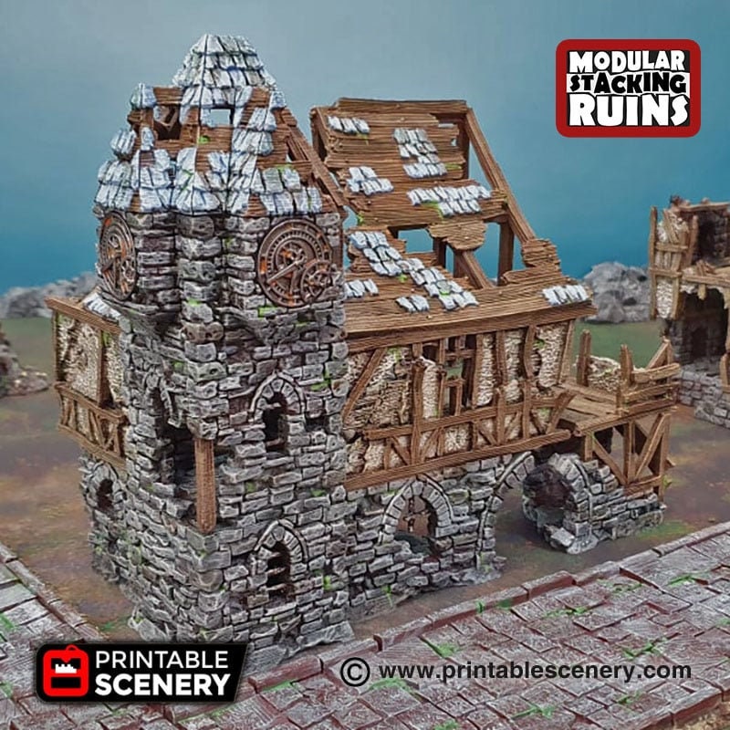 Burgomaster’s Office - Shadowfey Ruins, DnD, Pathfinder 15mm, 28mm, 32mm, wargaming terrain, modular building, D&D bolt action-1